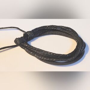 Men's bracelet leather braided layered brown‎ new d83